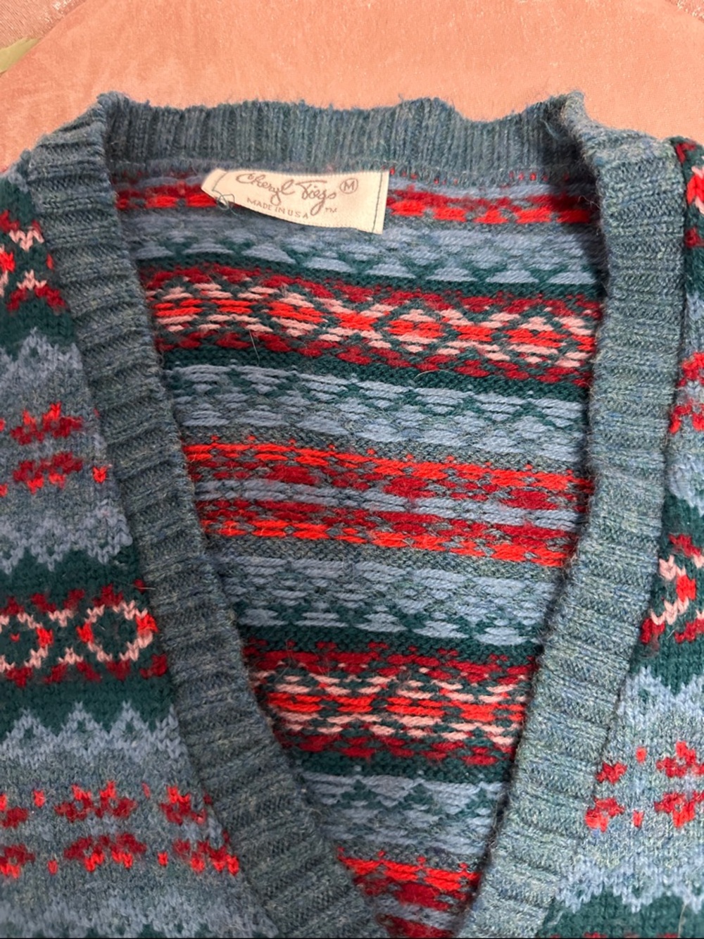 Women’s Teal Sweater Vest Cheryl Tiegs size M